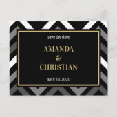 Personalisiert - Schwarzes Gold Save the Date Zick Postkarte (Vorderseite)