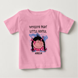 Personalisiert Schwarzes Haar Bestes kleines Schwe Baby T-shirt