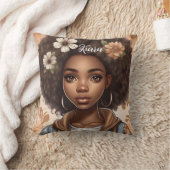 Personalisiert Schwarzes Mädchen Pillow Kissen (Decke)