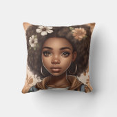 Personalisiert Schwarzes Mädchen Pillow Kissen (Rückseite)