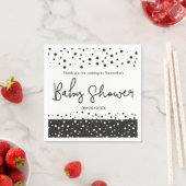 "Personalisiert" Schwarzweiß, Babydusche Serviette (Beispiel)