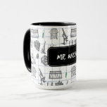 Personalisiert Science Chemistry Scientifics Patte Tasse<br><div class="desc">Ein wissenschaftlich thematisiertes chemisches Muster,  das für alle geeignet ist,  die Lieben in Naturwissenschaften,  Chemie,  Biologie usw. haben. Ein ideales Geschenk für Wissenschaftler,  egal in welchem Alter.</div>