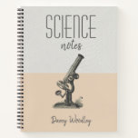 Personalisiert Science Class Notes Notebook Notizblock<br><div class="desc">Ein Science Spiralheft für Ihre Klassennotizen mit einem Mikroskop. Zurück zur Schule.</div>