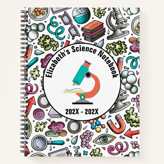 Personalisiert Science Notebook Cover - Lila Notizblock (Vorderseite)