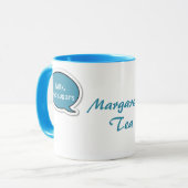 Personalisiert Scooter Blue Speech Bubble Tee Tass Tasse (Vorderseite Links)