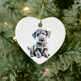 Personalisiert Scottish Deerhound Puppy Keramik Ornament