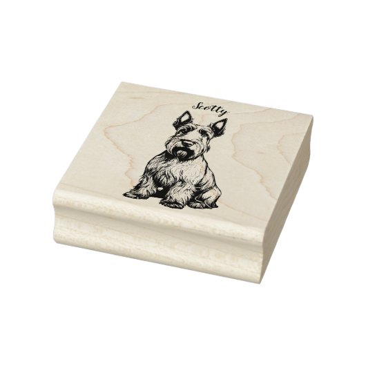 Personalisiert Scottish Terrier Gummistempel (Stempel)