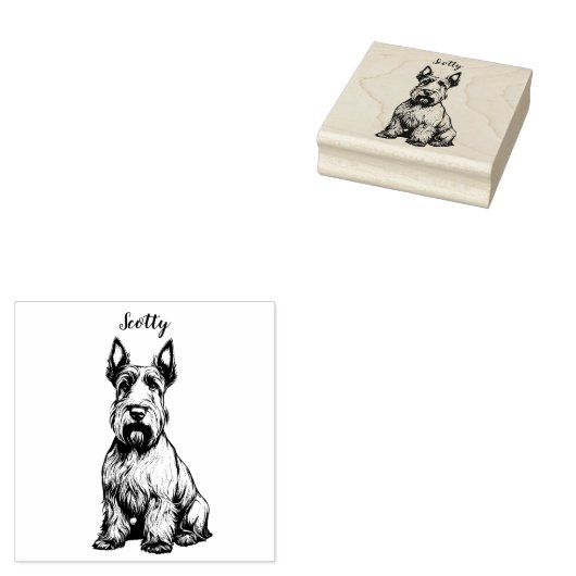 Personalisiert Scottish Terrier Gummistempel (Stempel)