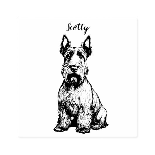 Personalisiert Scottish Terrier Gummistempel (Prägung)