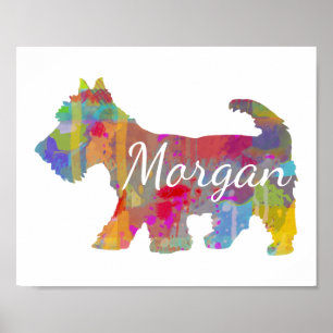 Personalisiert Scottish Terrier Scottie Art Print Poster