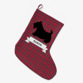 Personalisiert Scottish Terrier Weihnachtszeit Str Großer Weihnachtsstrumpf (Vorderansicht (hängend))