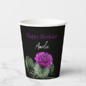 Personalisiert Scottish Thistle Birthday Pappbecher (Vorderseite)