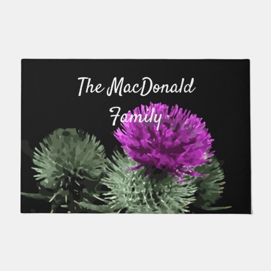 Personalisiert Scottish Thistle Family Fußmatte (Vorderseite)