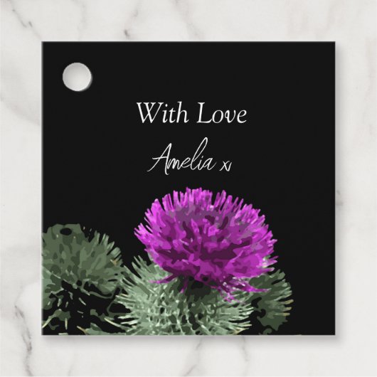 Personalisiert Scottish Thistle Geschenkanhänger (Vorderseite)