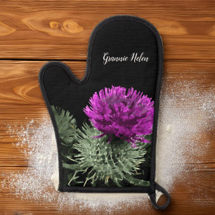 Personalisiert Scottish Thistle Ofenhandschuh