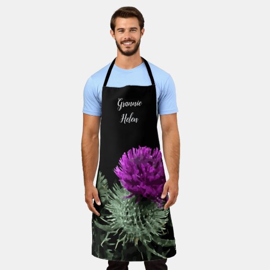 Personalisiert Scottish Thistle Schürze (Getragen)