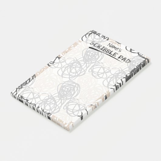 Personalisiert Scribble Pad (Tan/Charcoal) Post-it Klebezettel (angewinkelt)