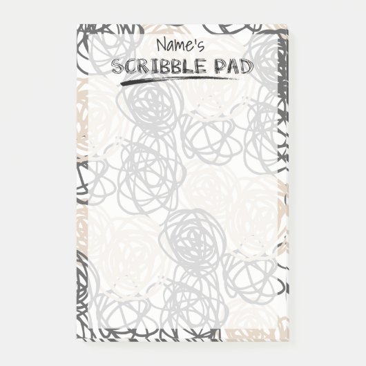 Personalisiert Scribble Pad (Tan/Charcoal) Post-it Klebezettel (Vorderseite)