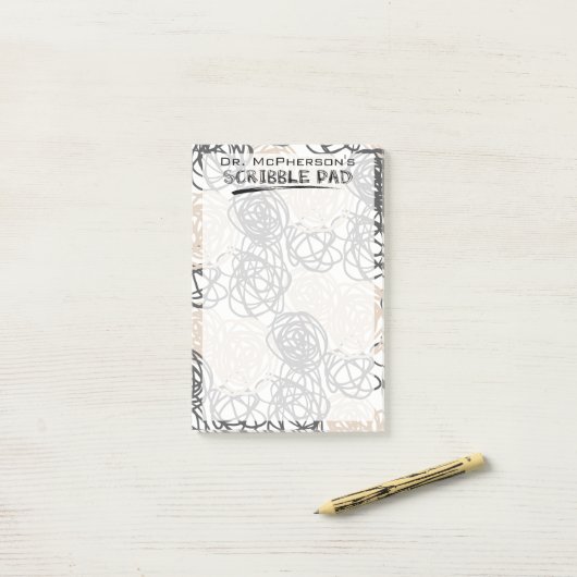 Personalisiert Scribble Pad (Tan/Charcoal) Post-it Klebezettel (Auf Schreibtisch)