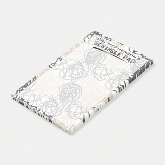 Personalisiert Scribble Pad (Tan/Charcoal) Post-it Klebezettel (angewinkelt)