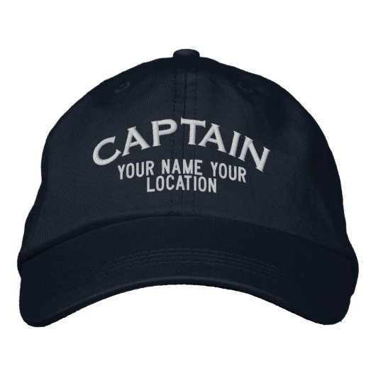 Personalisiert Sea Captain Hat Bestickte Kappe (Vorderseite)