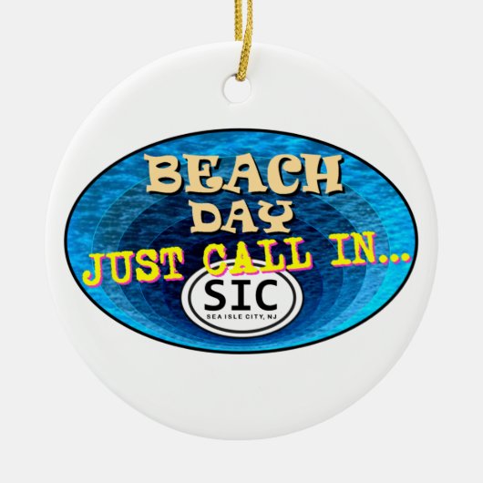 Personalisiert Sea Isle City New Jersey Beach SIC Keramik Ornament (Vorne)