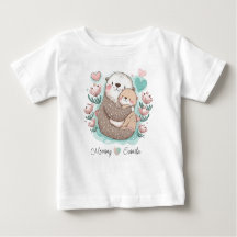 Personalisiert Sea Otter Liebe Baby T - Shirt