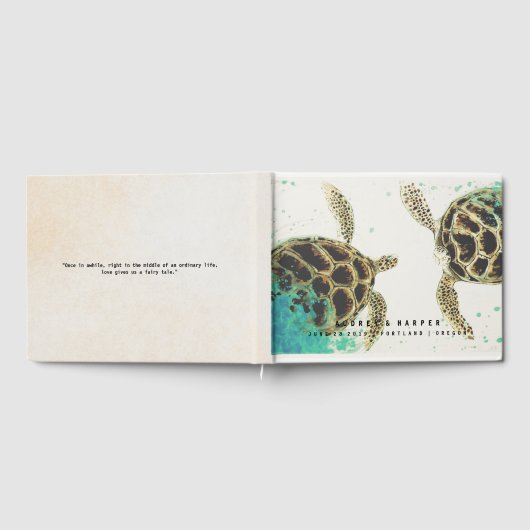 © Personalisiert Sea Turtle Liebe Wedding Guest Bo Gästebuch (Voll)