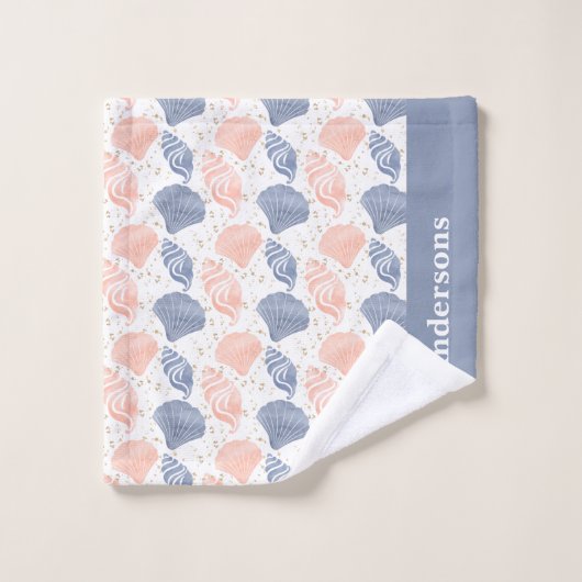 Personalisiert Seashell Badhandtuch Set (Waschlappen)