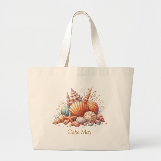Personalisiert Seashell Tote Bag Jumbo Stoffbeutel (Vorne)