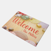 Personalisiert Seashell Welcome Mat Fußmatte (Schrägansicht)