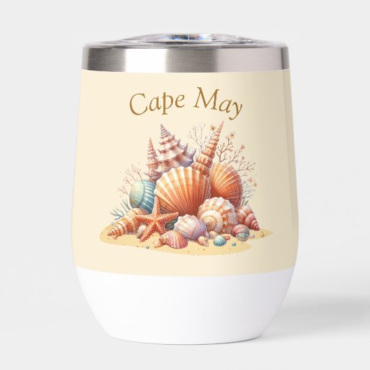 Personalisiert Seashell Wine Tumbler (Vorderseite)