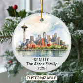 Personalisiert Seattle Ornament, Washington Keramik Ornament