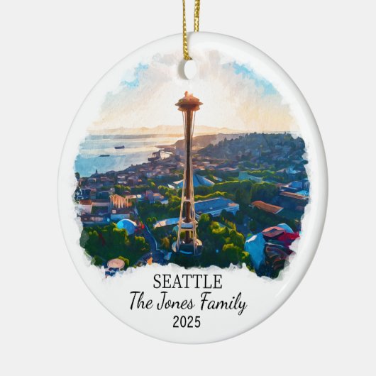 Personalisiert Seattle Ornament, Washington Staat Keramik Ornament (Links)