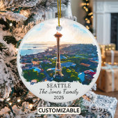 Personalisiert Seattle Ornament, Washington Staat Keramik Ornament