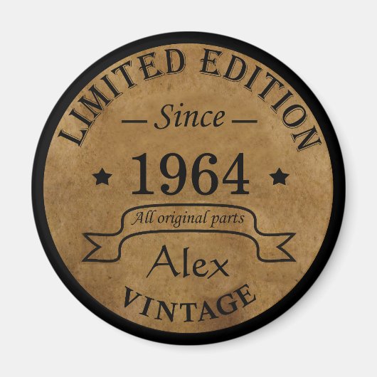 Personalisiert sechzig Vintagen Geburtstagsgeschen Magnet (Vorne)