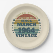 Personalisiert sechzig Vintagen Geburtstagsgeschen Pappteller (Vorderseite)