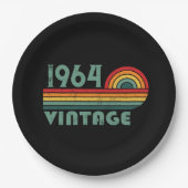 Personalisiert sechzig Vintagen Geburtstagsgeschen Pappteller (Vorderseite)