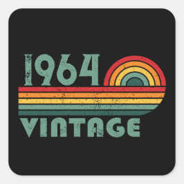 Personalisiert sechzig Vintagen Geburtstagsgeschen Quadratischer Aufkleber