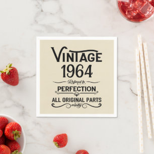 Personalisiert sechzig Vintagen Geburtstagsgeschen Serviette