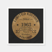 Personalisiert sechzig Vintagen Geburtstagsgeschen Serviette (Vorderseite)