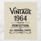 Personalisiert sechzig Vintagen Geburtstagsgeschen Weinetikett (Einzelnes Label)