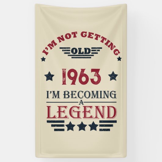 Personalisiert sechzigste Vintage 60. Geburtstagsp Banner (Vertikal)