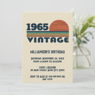 Personalisiert sechzigste Vintage 60. Geburtstagsp Einladung