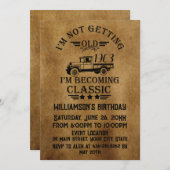 Personalisiert sechzigste Vintage 60. Geburtstagsp Einladung (Vorne/Hinten)