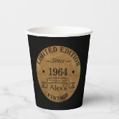 Personalisiert sechzigste Vintage 60. Geburtstagsp Pappbecher (Vorderseite)