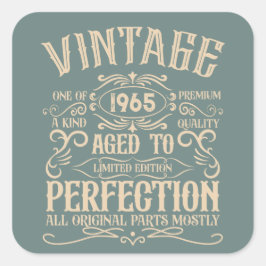 Personalisiert sechzigste Vintage 60. Geburtstagsp Quadratischer Aufkleber