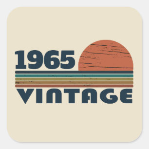 Personalisiert sechzigste Vintage 60. Geburtstagsp Quadratischer Aufkleber