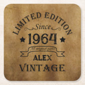Personalisiert sechzigste Vintage 60. Geburtstagsp Rechteckiger Pappuntersetzer (Vorderseite)