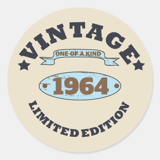 Personalisiert sechzigste Vintage 60. Geburtstagsp Runder Aufkleber (Vorderseite)